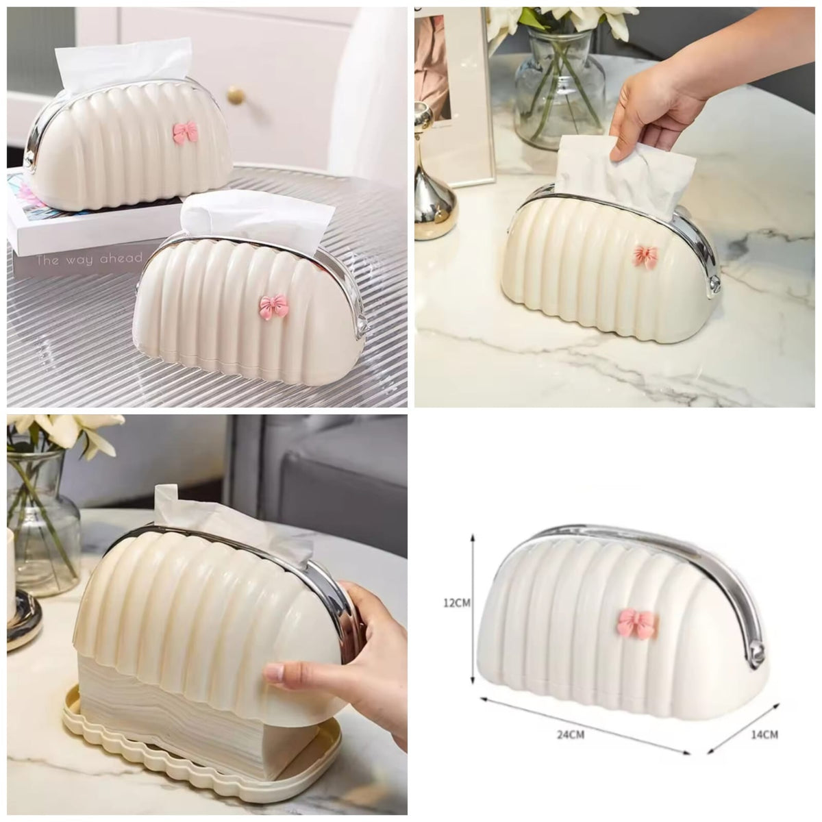 Decorative Shell Tissue Box Case Elegant And Modern Napkin Holder Stylish