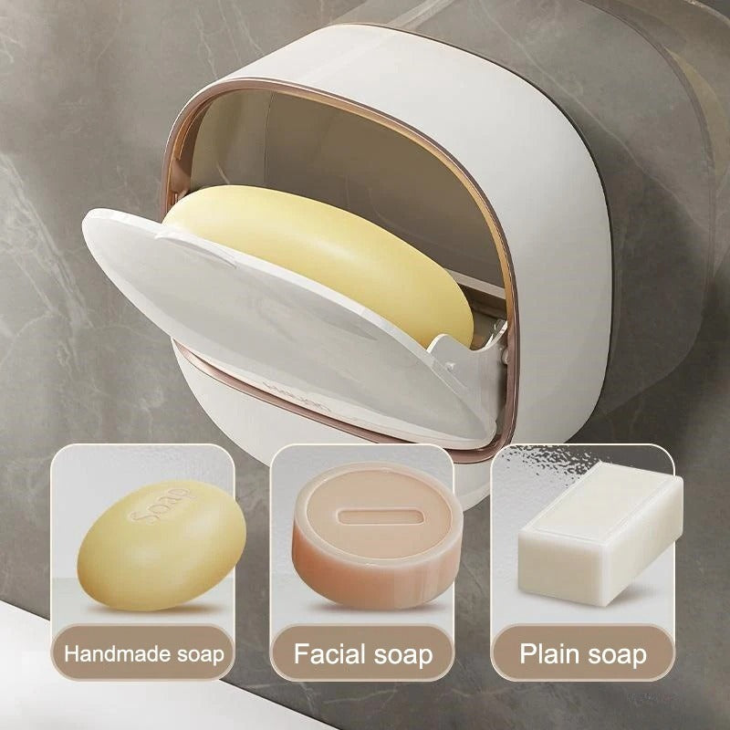 2PC Soap Box Wall Mounted Light Luxury Soap Holder Punch