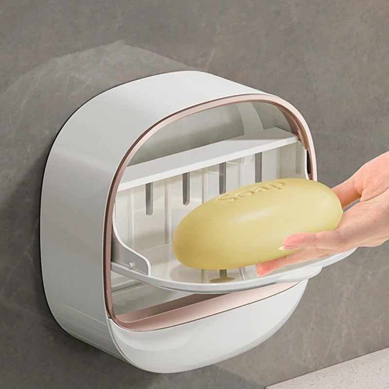 2PC Soap Box Wall Mounted Light Luxury Soap Holder Punch