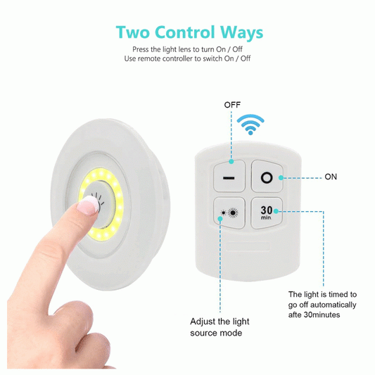 Pack of 3 LED Remote Control Lights – Tap Lights