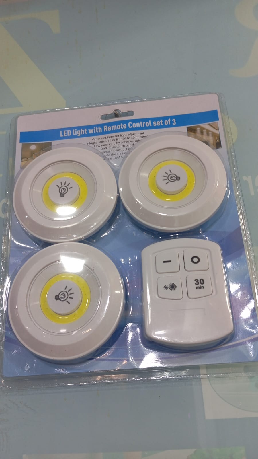 Pack of 3 LED Remote Control Lights – Tap Lights