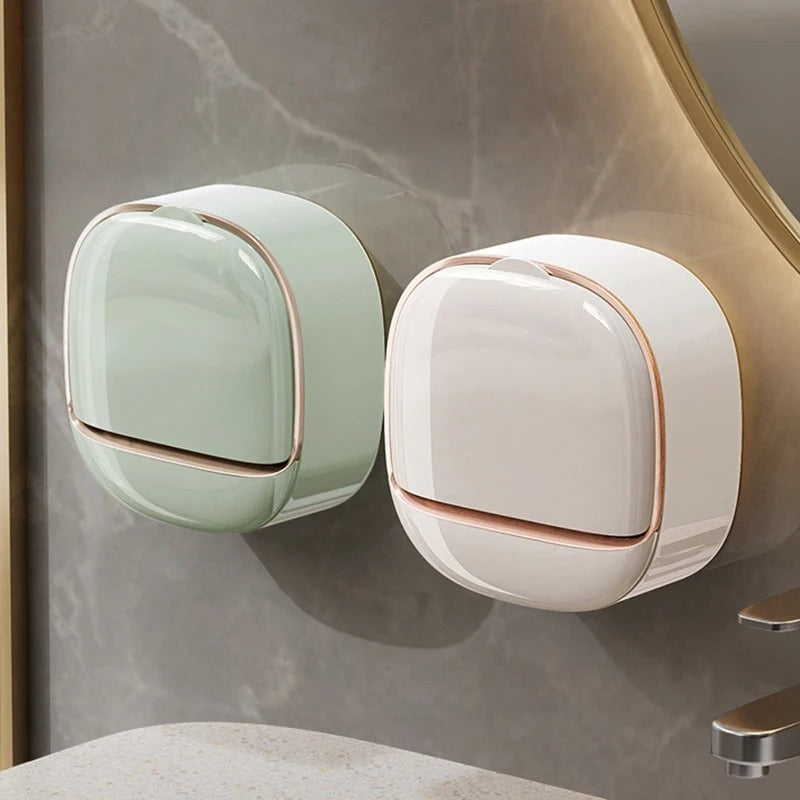2PC Soap Box Wall Mounted Light Luxury Soap Holder Punch