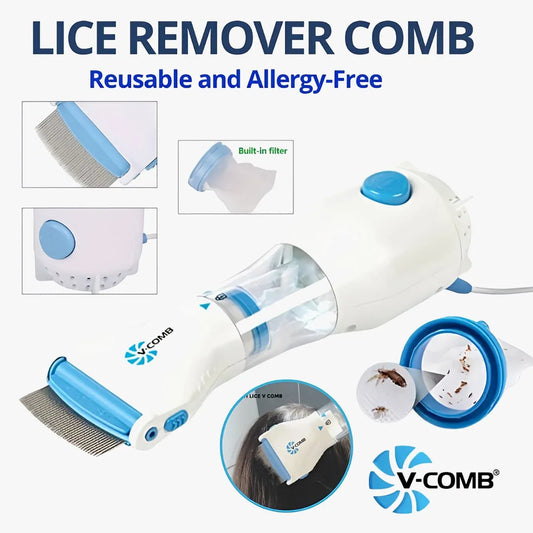 Anti Lice Metal Comb with 4 Filters | Stainless Steel Fine Tooth Head Lice