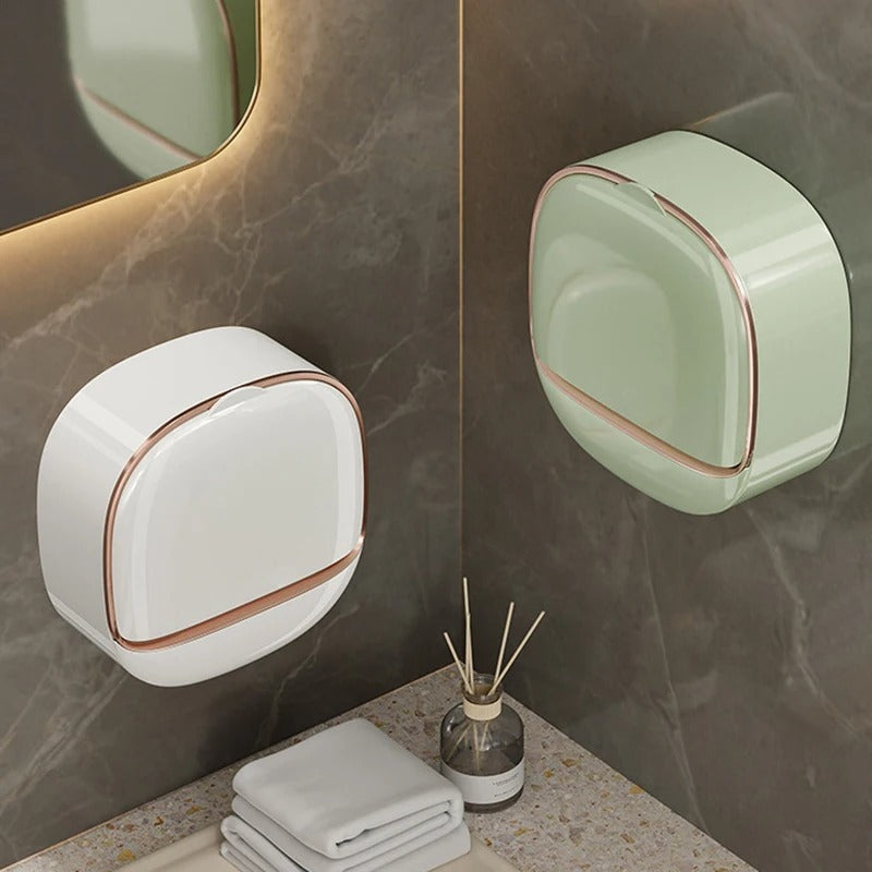 2PC Soap Box Wall Mounted Light Luxury Soap Holder Punch