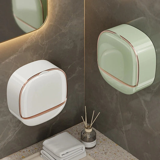 2PC Soap Box Wall Mounted Light Luxury Soap Holder Punch